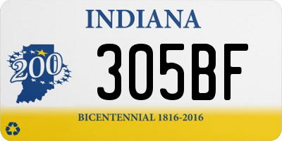 IN license plate 305BF