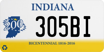 IN license plate 305BI