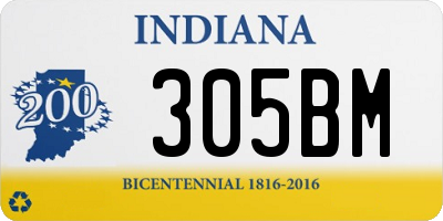 IN license plate 305BM