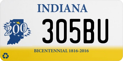 IN license plate 305BU