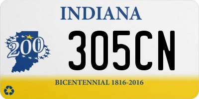 IN license plate 305CN