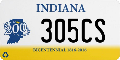 IN license plate 305CS