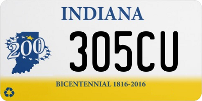 IN license plate 305CU