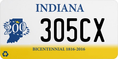 IN license plate 305CX