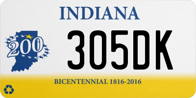 IN license plate 305DK