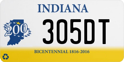 IN license plate 305DT