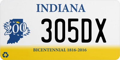 IN license plate 305DX