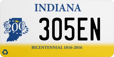 IN license plate 305EN