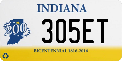 IN license plate 305ET