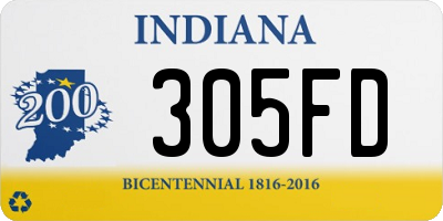 IN license plate 305FD