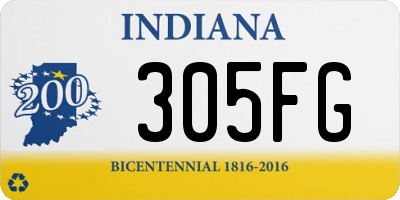 IN license plate 305FG