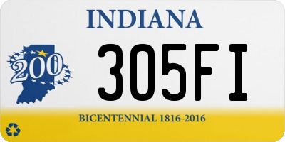 IN license plate 305FI