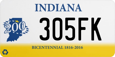 IN license plate 305FK