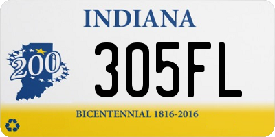 IN license plate 305FL