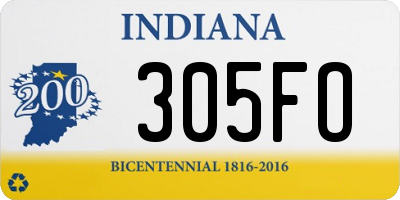 IN license plate 305FO