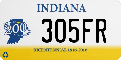 IN license plate 305FR