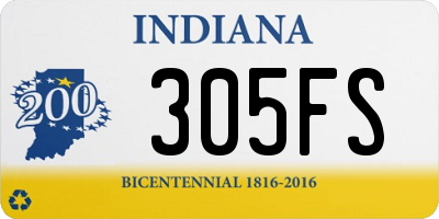 IN license plate 305FS