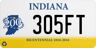 IN license plate 305FT