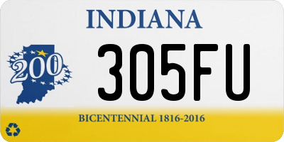 IN license plate 305FU