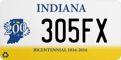 IN license plate 305FX