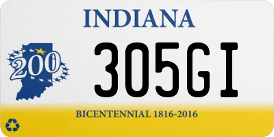 IN license plate 305GI