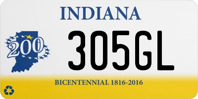 IN license plate 305GL