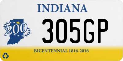 IN license plate 305GP