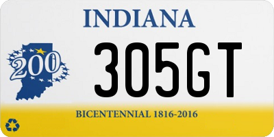 IN license plate 305GT