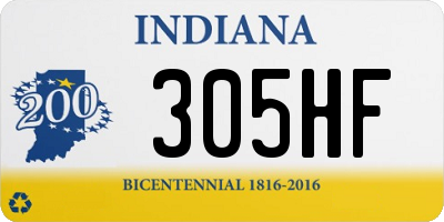 IN license plate 305HF