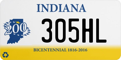 IN license plate 305HL