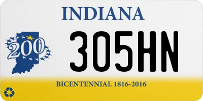 IN license plate 305HN