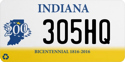 IN license plate 305HQ