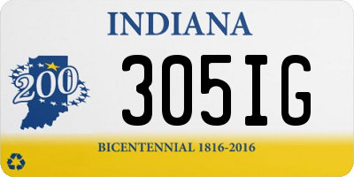 IN license plate 305IG