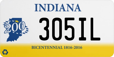 IN license plate 305IL