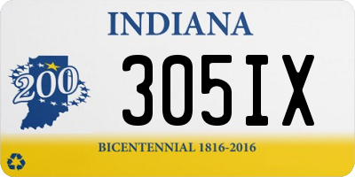 IN license plate 305IX