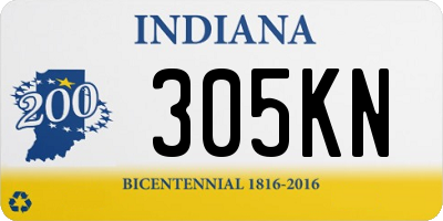 IN license plate 305KN