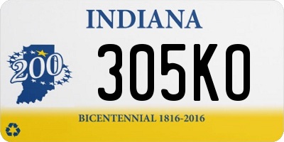 IN license plate 305KO