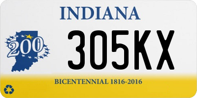 IN license plate 305KX