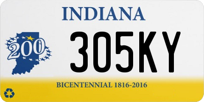 IN license plate 305KY