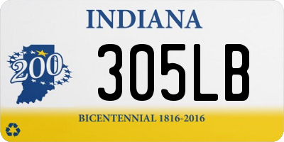 IN license plate 305LB