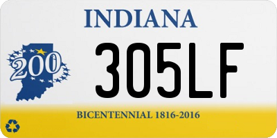 IN license plate 305LF