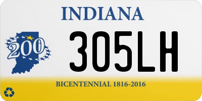 IN license plate 305LH