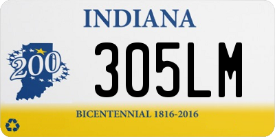 IN license plate 305LM