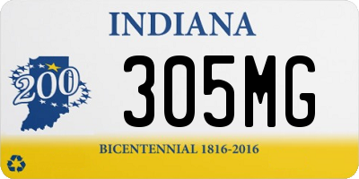 IN license plate 305MG