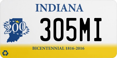 IN license plate 305MI