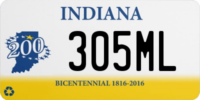 IN license plate 305ML