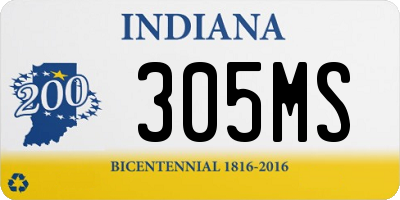 IN license plate 305MS