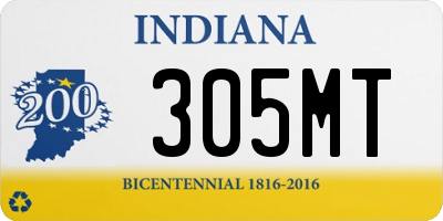 IN license plate 305MT