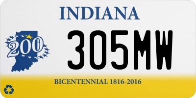 IN license plate 305MW