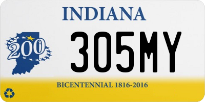 IN license plate 305MY